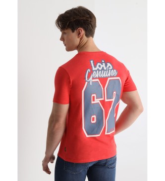Lois Jeans T-shirt de manga curta com estampado 62 vermelho