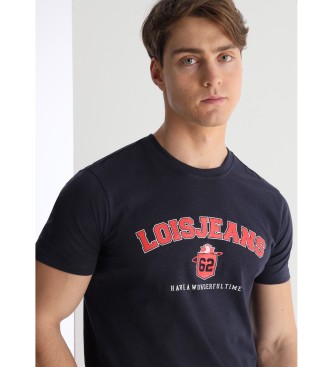 Lois Jeans Kortrmad t-shirt 62 med marinbltt tryck