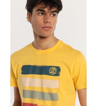 Lois Jeans T-shirt a maniche corte con stampa acquerello gialla