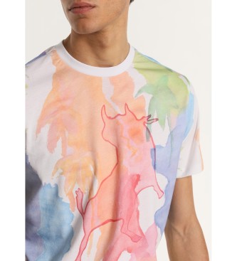 Lois Jeans T-shirt de manga curta estampada multicolorida com impresso do logtipo