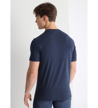 Lois Jeans T-shirt de manga curta com grfico bordado em dlar da Marinha