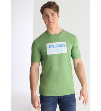 Lois Jeans Kortrmet t-shirt med grafisk broderi af grn dollar