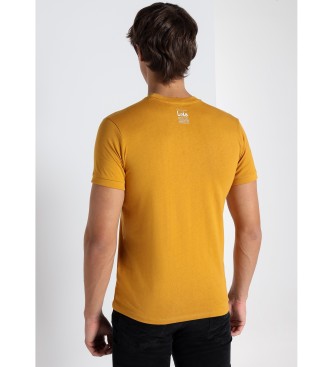 Lois Jeans Graphic short sleeve t-shirt with mustard print and embroidery