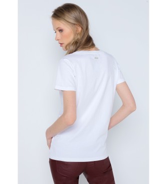 Lois Jeans T-shirt z krótkim rękawem Logo Floral Print biały
