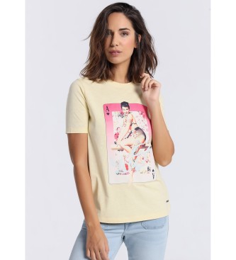 Lois Jeans Kortrmad t-shirt med pappersmnster