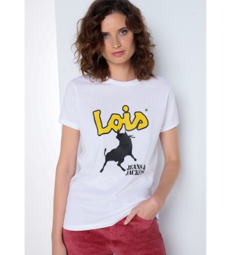 Lois Jeans Kortrmet t-shirt med hvidt print
