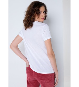 Lois Jeans T-shirt a maniche corte con stampa bianca