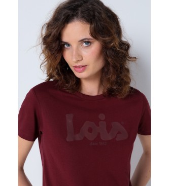 Lois Jeans Short sleeve puff print t-shirt maroon