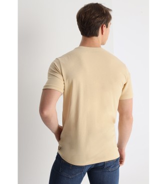 Lois Jeans T-shirt met korte mouwen, geel gezeefdrukt
