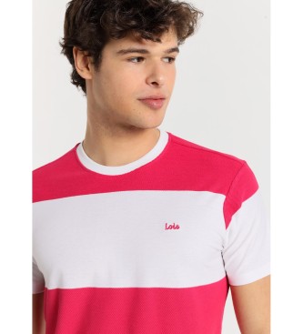 Lois Jeans T-shirt  manches courtes en jacquard tiss  rayures rouges et blanches