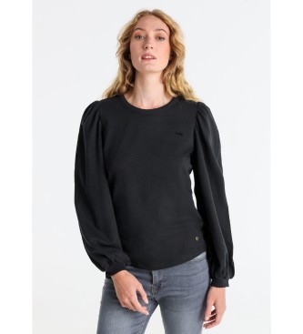 Lois Jeans Langarm-T-Shirt mit Puffrmeln schwarz