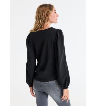 Lois Jeans T-shirt bouffant  manches longues noir