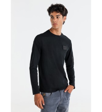 Lois Jeans T-shirt noir zipp