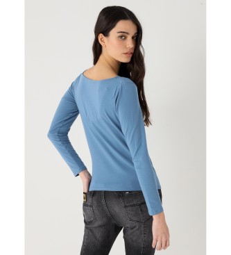 Lois Jeans Lngrmad t-shirt med bl vstlig volangdetalj