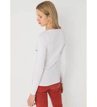 Lois Jeans T-shirt  manches longues avec encolure dgage blanc