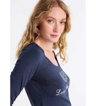 Lois Jeans Navy t-shirt met ronde hals