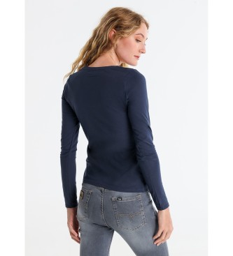 Lois Jeans Navy t-shirt met ronde hals