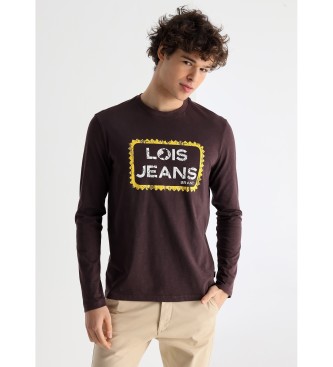 Lois Jeans Langrmeliges T-Shirt mit fliederfarbener Grafik