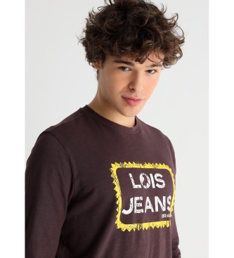 Lois Jeans Langrmeliges T-Shirt mit fliederfarbener Grafik