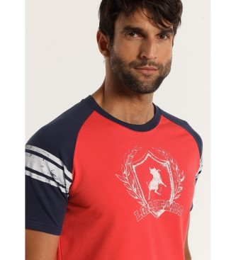 Lois Jeans Raglanrmel-T-Shirt mit rotem Kontrast