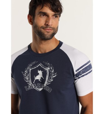 Lois Jeans T-shirt  manches raglan contrastes en bleu marine