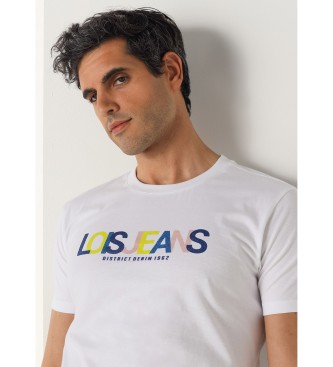Lois Jeans T-shirt met grafische korte mouwen wit