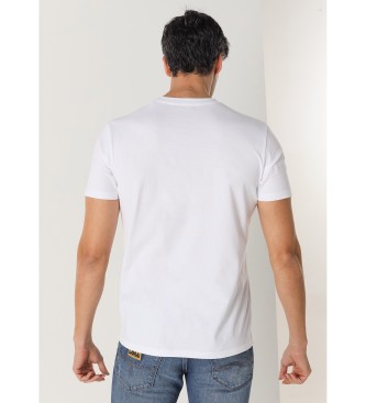 Lois Jeans Graficzna koszulka z krótkim rękawem biała