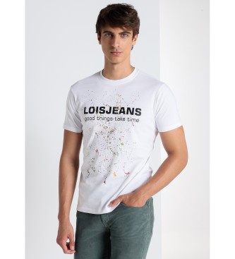 Lois Jeans Pintura kortrmet grafisk t-shirt hvid