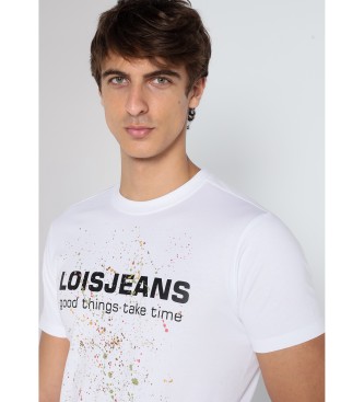 Lois Jeans Pintura kortrmet grafisk t-shirt hvid