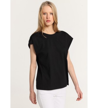Lois Jeans T-shirt  manches courtes et dos ouvert en ctes noir