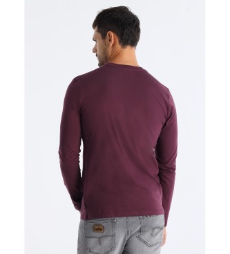 Lois Jeans T-shirt Hugo Teo bordowy
