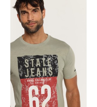 Lois Jeans Kortrmad t-shirt i grn slub