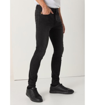 Lois Jeans Czarne jeansy skinny ze średnim stanem