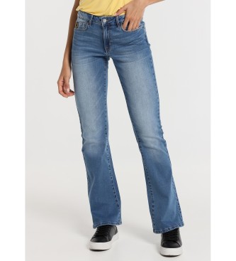 Lois Jeans Jeans a zampa - Vita corta blu svasata