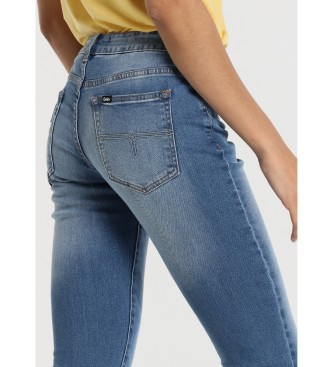 Lois Jeans Jeans a zampa - Vita corta blu svasata