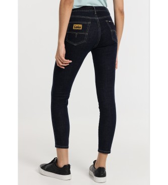 Lois Jeans Calas de ganga de cintura subida skinny ankle - Lavagem mdia e enxaguamento preto