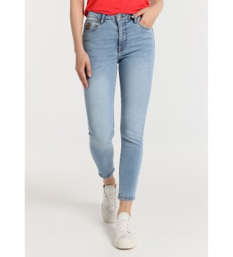 Lois Jeans Jeans med hj talje og skinny ankel - Medium talje, vasket hndkldebl