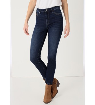 Lois Jeans Oprane oprijete jeans hlače do gležnjev v mornariški barvi