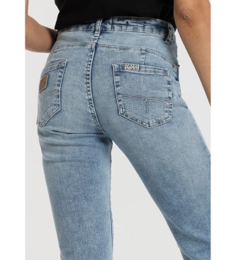 Lois Jeans Jeans push up flare - Tiro medio towel azul