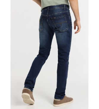 Lois Jeans Calas de ganga regulares - Calas de ganga de cintura mdia com cinco bolsos em azul-marinho