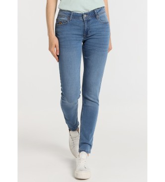 Lois Jeans Jeans slim - Niebieskie krótkie spodnie ręcznikowe