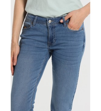 Lois Jeans Jeans slim - Pantalon court bleu serviette