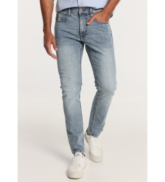 Lois Jeans Slim Jeans - Medium gewaschene mittlere Taille | Gre in Inches blau