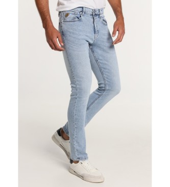 Lois Jeans Jeans slim bleach - Medium lichte pasvorm - Maatvoering in inches blauw