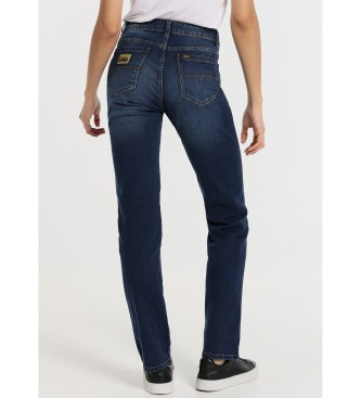 Lois Jeans Jeans dritti - Asciugamano vita corta | Dimensioni blu scuro in pollici