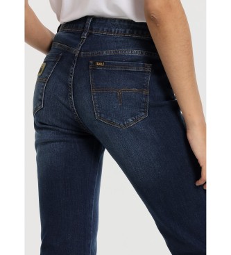 Lois Jeans Jeans dritti - Asciugamano vita corta | Dimensioni blu scuro in pollici