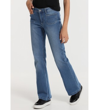 Lois Jeans Jeans straight boot - Calas curtas de toalha da Marinha