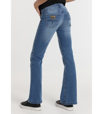 Lois Jeans Jeans a stivale dritto - Asciugamano blu scuro a vita corta