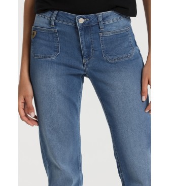 Lois Jeans Jeans straight boot - krótkie spodnie ręcznikowe w kolorze granatowym