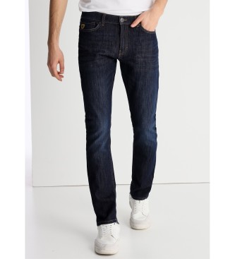 Lois Jeans Dżinsy Navy Bi-Stretch z płukanego materiału